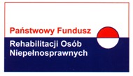 logo: PFRON - Państwowy Fundusz Rehabilitacji Osób Niepelnosprawnych