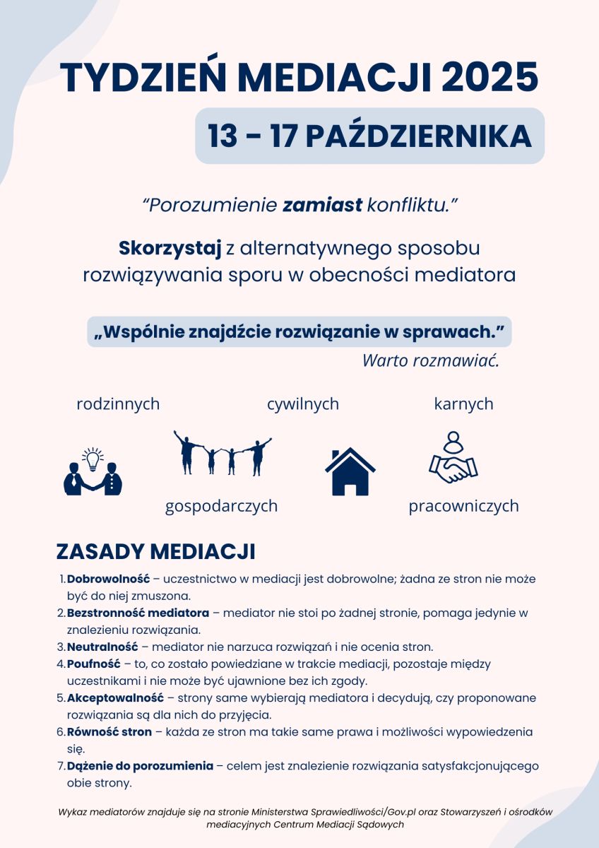 Zdjęcie: Tydzień mediacji